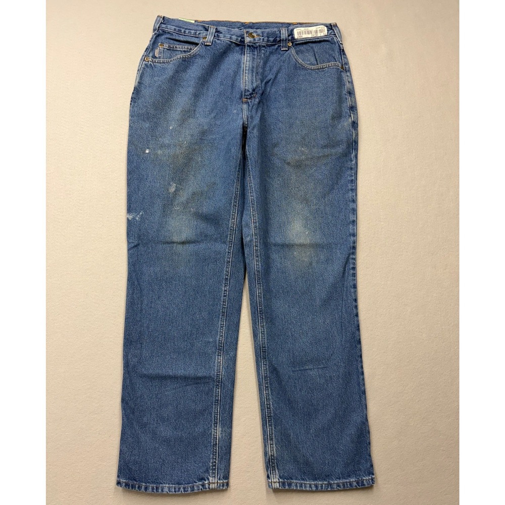 Carhartt Jeans Mens 36x32 Blue Relaxed Fit Straight Leg Denim Workwear EV46